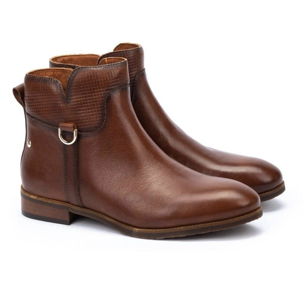 NWOB Pikolinos Womens Royal Leather Ankle Boot Size 39 (US 8.5-9) Brown Booties